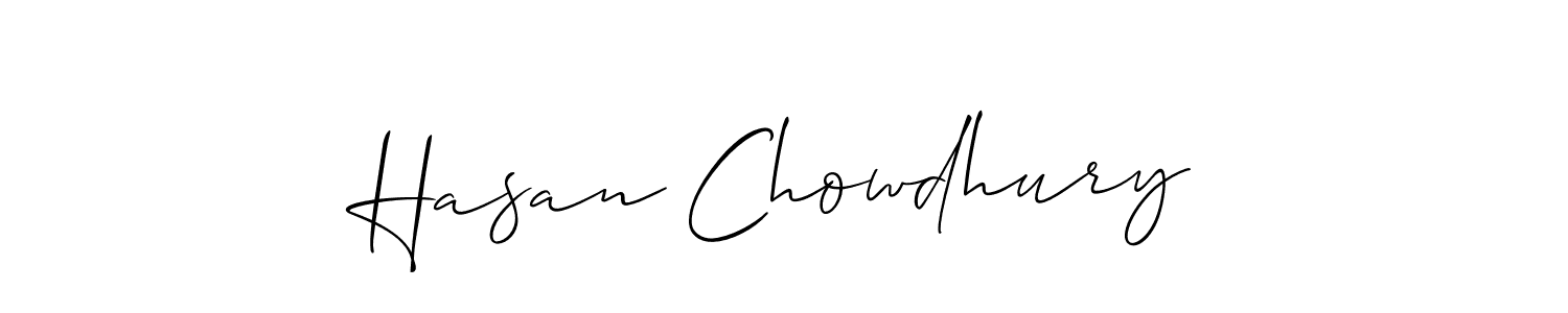Use a signature maker to create a handwritten signature online. With this signature software, you can design (Allison_Script) your own signature for name Hasan Chowdhury. Hasan Chowdhury signature style 2 images and pictures png