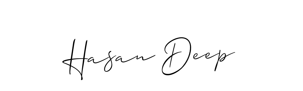 Make a beautiful signature design for name Hasan Deep. With this signature (Allison_Script) style, you can create a handwritten signature for free. Hasan Deep signature style 2 images and pictures png