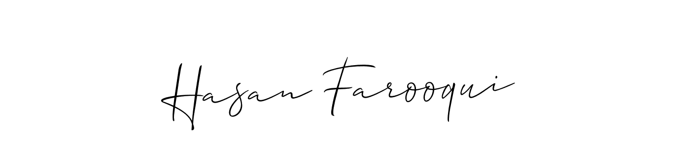 You should practise on your own different ways (Allison_Script) to write your name (Hasan Farooqui) in signature. don't let someone else do it for you. Hasan Farooqui signature style 2 images and pictures png