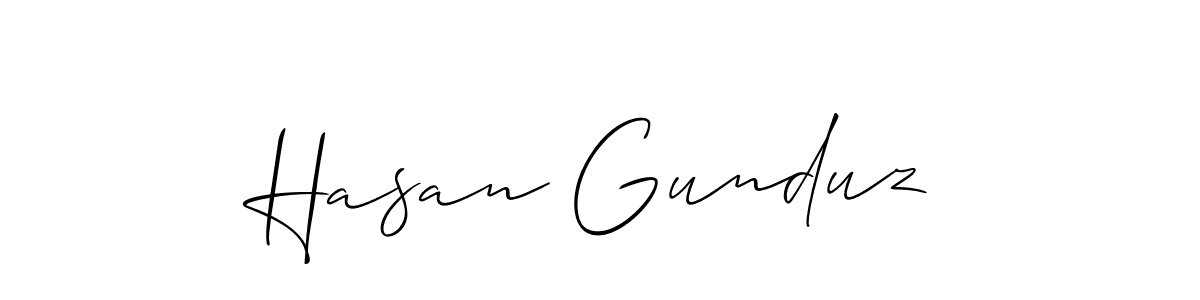 Create a beautiful signature design for name Hasan Gunduz. With this signature (Allison_Script) fonts, you can make a handwritten signature for free. Hasan Gunduz signature style 2 images and pictures png