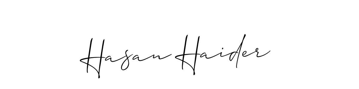 Use a signature maker to create a handwritten signature online. With this signature software, you can design (Allison_Script) your own signature for name Hasan Haider. Hasan Haider signature style 2 images and pictures png