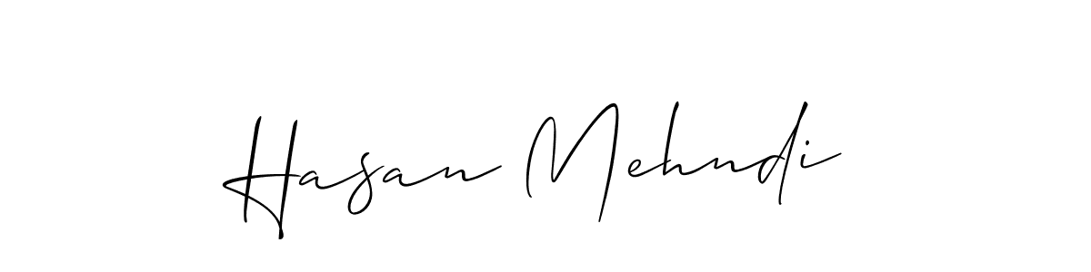 Make a beautiful signature design for name Hasan Mehndi. With this signature (Allison_Script) style, you can create a handwritten signature for free. Hasan Mehndi signature style 2 images and pictures png