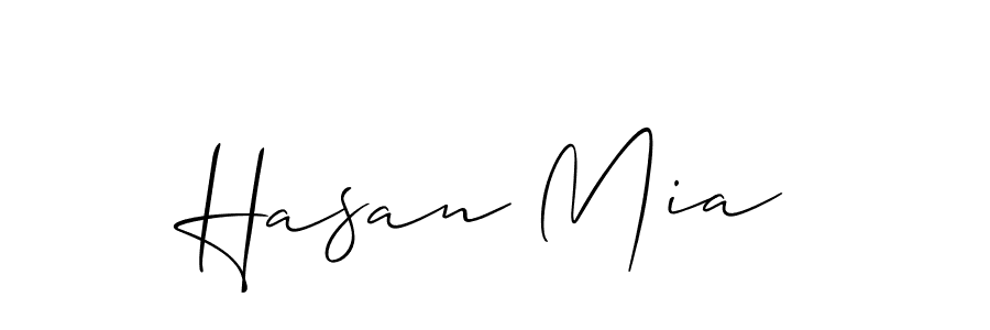 Also we have Hasan Mia name is the best signature style. Create professional handwritten signature collection using Allison_Script autograph style. Hasan Mia signature style 2 images and pictures png