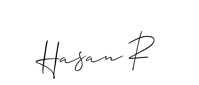 Also You can easily find your signature by using the search form. We will create Hasan R name handwritten signature images for you free of cost using Allison_Script sign style. Hasan R signature style 2 images and pictures png