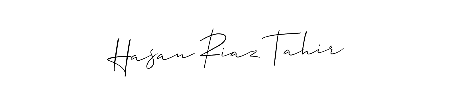 Use a signature maker to create a handwritten signature online. With this signature software, you can design (Allison_Script) your own signature for name Hasan Riaz Tahir. Hasan Riaz Tahir signature style 2 images and pictures png