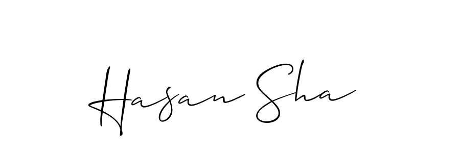 Use a signature maker to create a handwritten signature online. With this signature software, you can design (Allison_Script) your own signature for name Hasan Sha. Hasan Sha signature style 2 images and pictures png