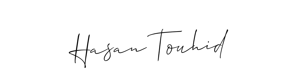 Use a signature maker to create a handwritten signature online. With this signature software, you can design (Allison_Script) your own signature for name Hasan Touhid. Hasan Touhid signature style 2 images and pictures png