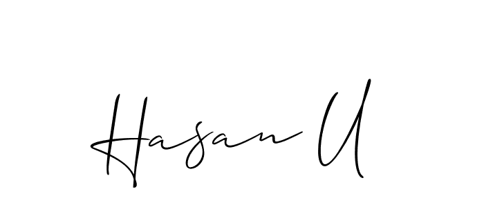 How to Draw Hasan U signature style? Allison_Script is a latest design signature styles for name Hasan U. Hasan U signature style 2 images and pictures png