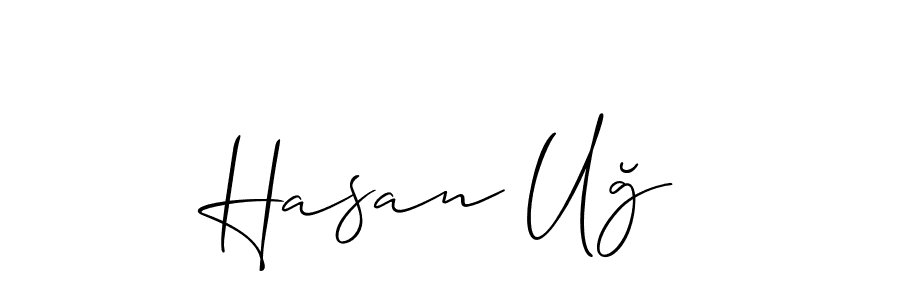 Create a beautiful signature design for name Hasan Uğ. With this signature (Allison_Script) fonts, you can make a handwritten signature for free. Hasan Uğ signature style 2 images and pictures png