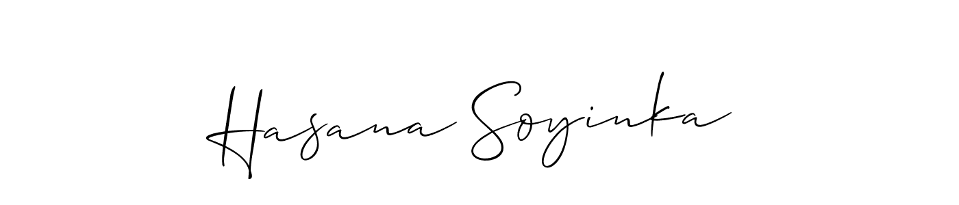 Hasana Soyinka stylish signature style. Best Handwritten Sign (Allison_Script) for my name. Handwritten Signature Collection Ideas for my name Hasana Soyinka. Hasana Soyinka signature style 2 images and pictures png