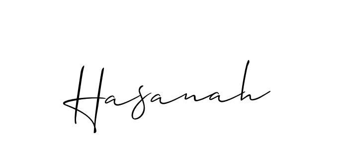 Design your own signature with our free online signature maker. With this signature software, you can create a handwritten (Allison_Script) signature for name Hasanah. Hasanah signature style 2 images and pictures png