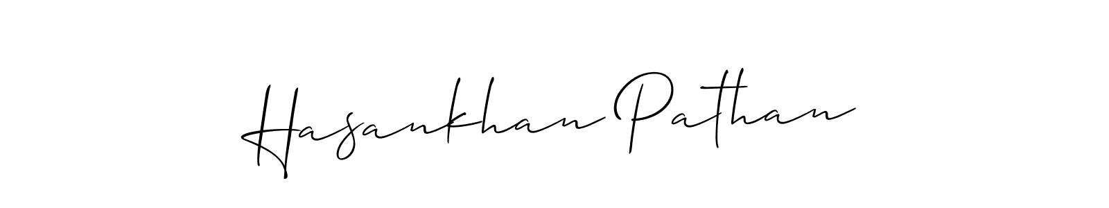 Also we have Hasankhan Pathan name is the best signature style. Create professional handwritten signature collection using Allison_Script autograph style. Hasankhan Pathan signature style 2 images and pictures png