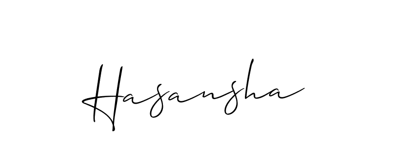 How to make Hasansha name signature. Use Allison_Script style for creating short signs online. This is the latest handwritten sign. Hasansha signature style 2 images and pictures png