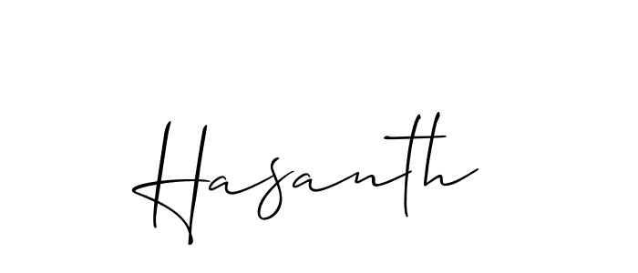 How to make Hasanth name signature. Use Allison_Script style for creating short signs online. This is the latest handwritten sign. Hasanth signature style 2 images and pictures png
