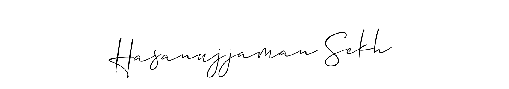 Use a signature maker to create a handwritten signature online. With this signature software, you can design (Allison_Script) your own signature for name Hasanujjaman Sekh. Hasanujjaman Sekh signature style 2 images and pictures png