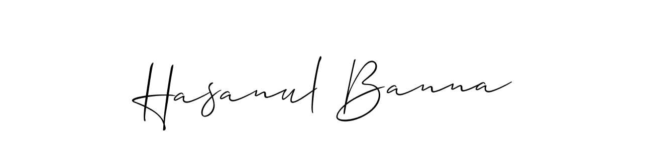 Make a beautiful signature design for name Hasanul Banna. With this signature (Allison_Script) style, you can create a handwritten signature for free. Hasanul Banna signature style 2 images and pictures png