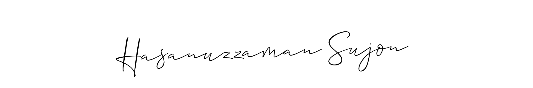 Similarly Allison_Script is the best handwritten signature design. Signature creator online .You can use it as an online autograph creator for name Hasanuzzaman Sujon. Hasanuzzaman Sujon signature style 2 images and pictures png