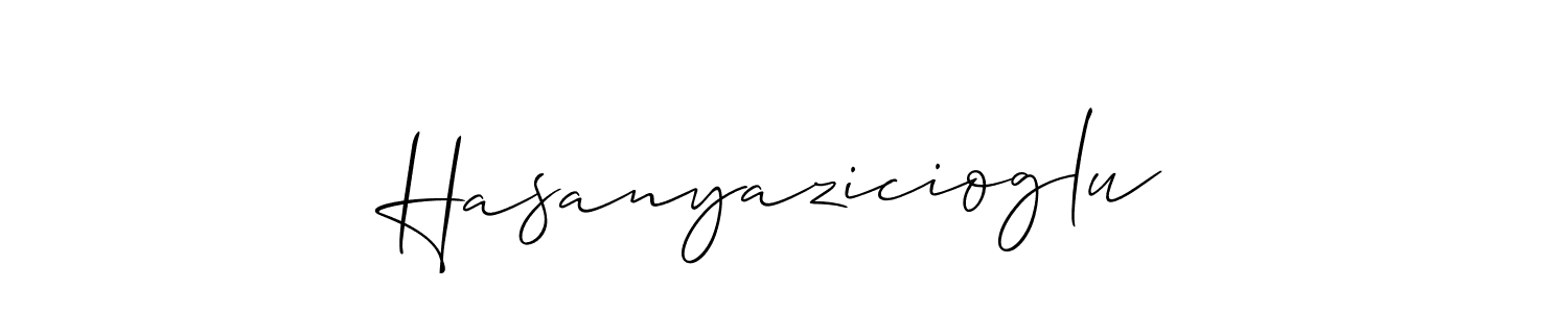 You should practise on your own different ways (Allison_Script) to write your name (Hasanyazicioglu) in signature. don't let someone else do it for you. Hasanyazicioglu signature style 2 images and pictures png