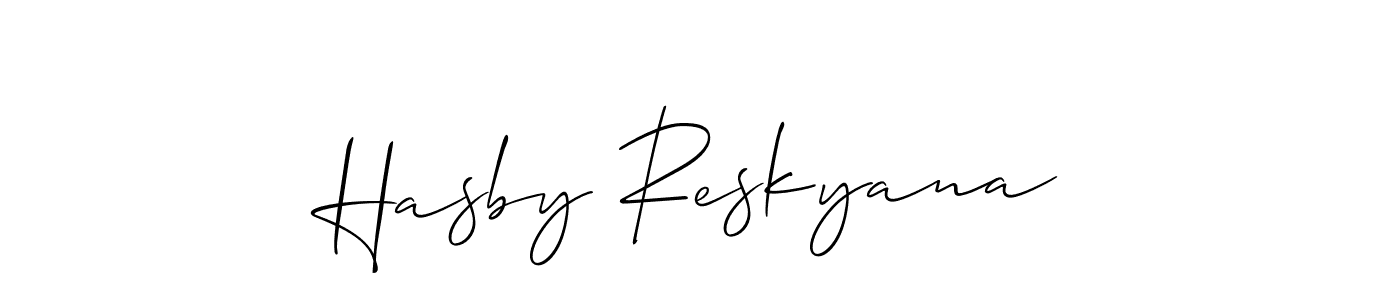 This is the best signature style for the Hasby Reskyana name. Also you like these signature font (Allison_Script). Mix name signature. Hasby Reskyana signature style 2 images and pictures png