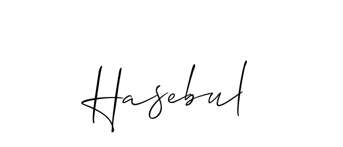 Make a beautiful signature design for name Hasebul. With this signature (Allison_Script) style, you can create a handwritten signature for free. Hasebul signature style 2 images and pictures png