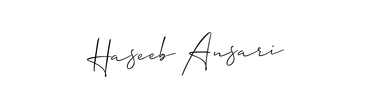if you are searching for the best signature style for your name Haseeb Ansari. so please give up your signature search. here we have designed multiple signature styles  using Allison_Script. Haseeb Ansari signature style 2 images and pictures png