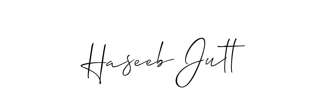 It looks lik you need a new signature style for name Haseeb Jutt. Design unique handwritten (Allison_Script) signature with our free signature maker in just a few clicks. Haseeb Jutt signature style 2 images and pictures png