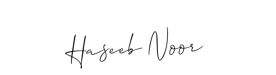 Create a beautiful signature design for name Haseeb Noor. With this signature (Allison_Script) fonts, you can make a handwritten signature for free. Haseeb Noor signature style 2 images and pictures png