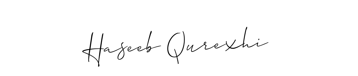 How to make Haseeb Qurexhi name signature. Use Allison_Script style for creating short signs online. This is the latest handwritten sign. Haseeb Qurexhi signature style 2 images and pictures png