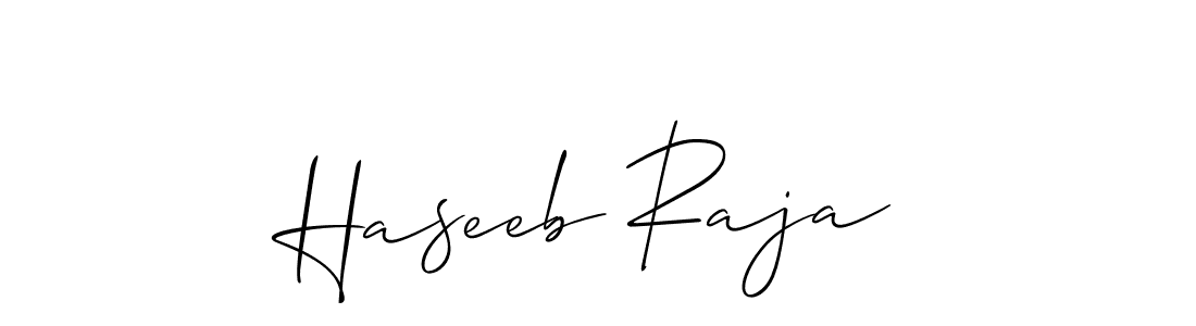 Use a signature maker to create a handwritten signature online. With this signature software, you can design (Allison_Script) your own signature for name Haseeb Raja. Haseeb Raja signature style 2 images and pictures png