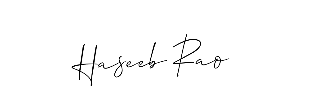 This is the best signature style for the Haseeb Rao name. Also you like these signature font (Allison_Script). Mix name signature. Haseeb Rao signature style 2 images and pictures png
