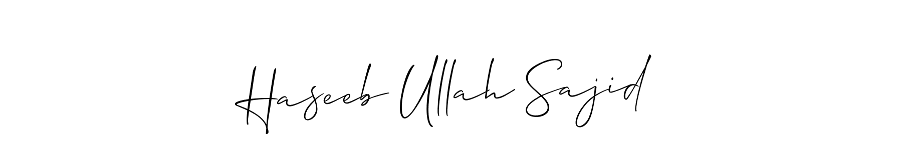 How to make Haseeb Ullah Sajid signature? Allison_Script is a professional autograph style. Create handwritten signature for Haseeb Ullah Sajid name. Haseeb Ullah Sajid signature style 2 images and pictures png