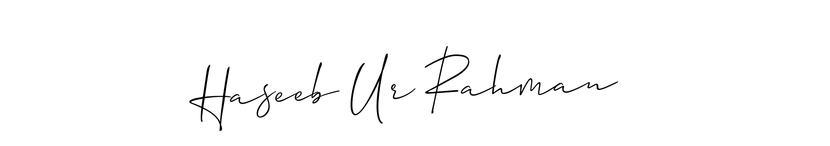 You should practise on your own different ways (Allison_Script) to write your name (Haseeb Ur Rahman ) in signature. don't let someone else do it for you. Haseeb Ur Rahman  signature style 2 images and pictures png