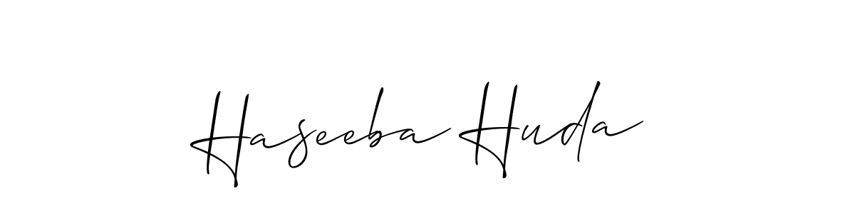 How to make Haseeba Huda signature? Allison_Script is a professional autograph style. Create handwritten signature for Haseeba Huda name. Haseeba Huda signature style 2 images and pictures png