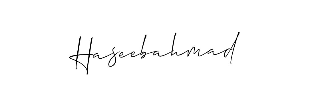 It looks lik you need a new signature style for name Haseebahmad. Design unique handwritten (Allison_Script) signature with our free signature maker in just a few clicks. Haseebahmad signature style 2 images and pictures png