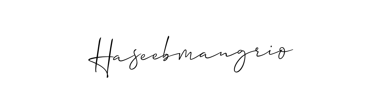 This is the best signature style for the Haseebmangrio name. Also you like these signature font (Allison_Script). Mix name signature. Haseebmangrio signature style 2 images and pictures png