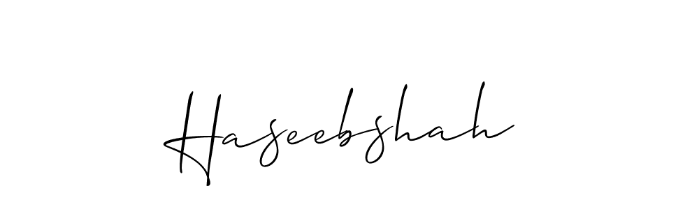 Use a signature maker to create a handwritten signature online. With this signature software, you can design (Allison_Script) your own signature for name Haseebshah. Haseebshah signature style 2 images and pictures png