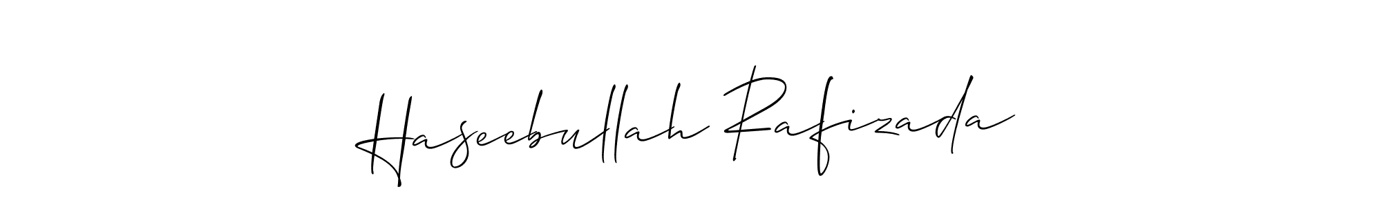 You should practise on your own different ways (Allison_Script) to write your name (Haseebullah Rafizada) in signature. don't let someone else do it for you. Haseebullah Rafizada signature style 2 images and pictures png