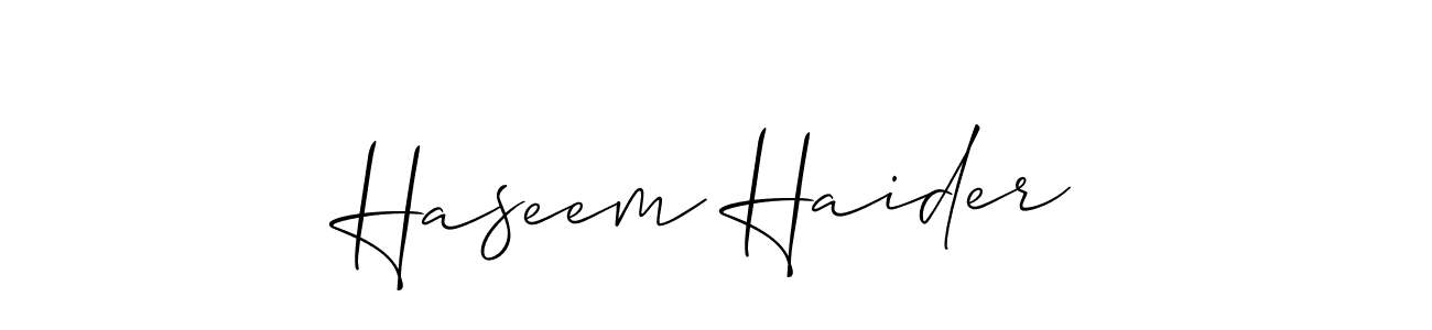 Also You can easily find your signature by using the search form. We will create Haseem Haider name handwritten signature images for you free of cost using Allison_Script sign style. Haseem Haider signature style 2 images and pictures png