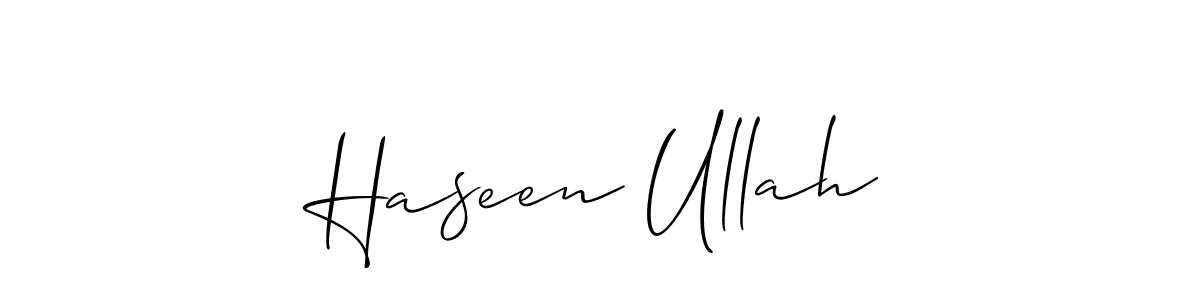 Also You can easily find your signature by using the search form. We will create Haseen Ullah name handwritten signature images for you free of cost using Allison_Script sign style. Haseen Ullah signature style 2 images and pictures png
