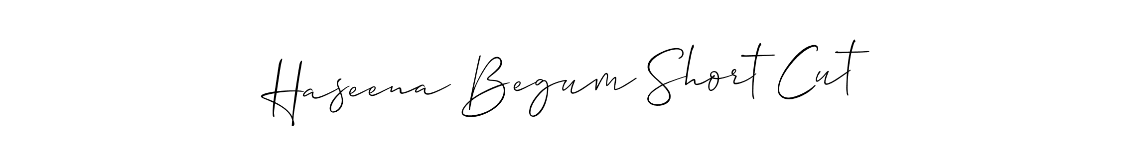 Also we have Haseena Begum Short Cut name is the best signature style. Create professional handwritten signature collection using Allison_Script autograph style. Haseena Begum Short Cut signature style 2 images and pictures png