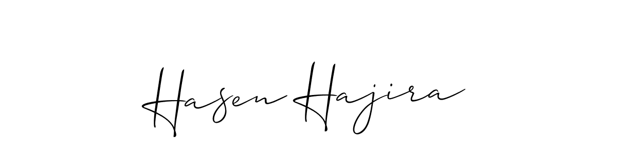 How to make Hasen Hajira signature? Allison_Script is a professional autograph style. Create handwritten signature for Hasen Hajira name. Hasen Hajira signature style 2 images and pictures png