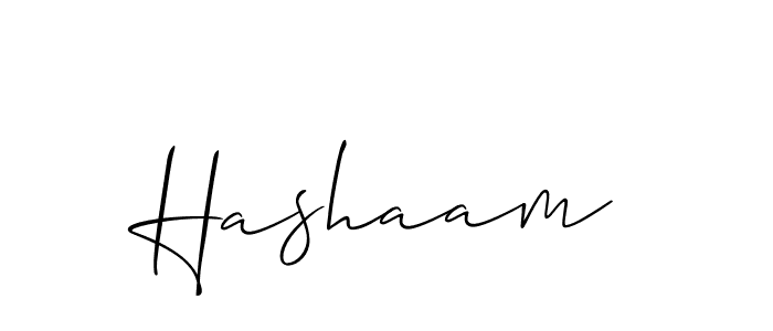 Create a beautiful signature design for name Hashaam. With this signature (Allison_Script) fonts, you can make a handwritten signature for free. Hashaam signature style 2 images and pictures png