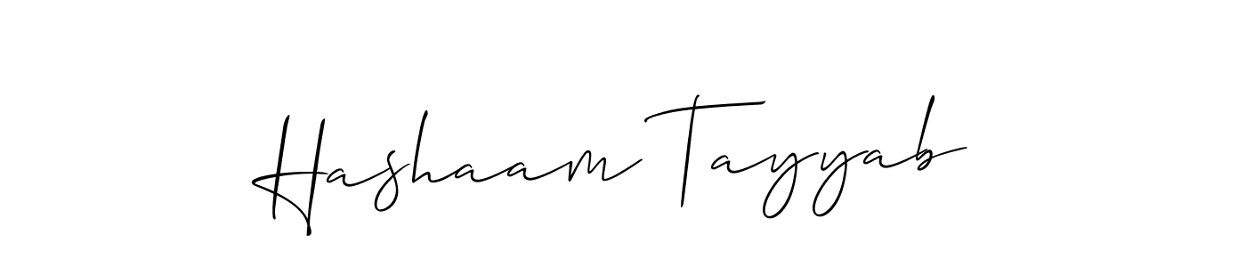 Design your own signature with our free online signature maker. With this signature software, you can create a handwritten (Allison_Script) signature for name Hashaam Tayyab. Hashaam Tayyab signature style 2 images and pictures png