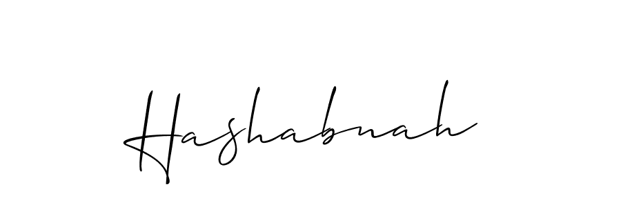 How to make Hashabnah signature? Allison_Script is a professional autograph style. Create handwritten signature for Hashabnah name. Hashabnah signature style 2 images and pictures png
