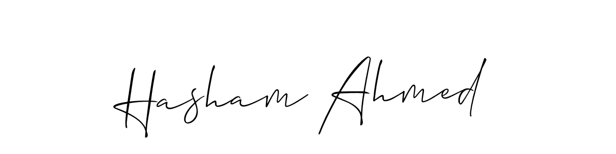 Use a signature maker to create a handwritten signature online. With this signature software, you can design (Allison_Script) your own signature for name Hasham Ahmed. Hasham Ahmed signature style 2 images and pictures png