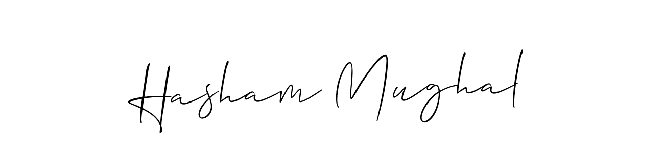 You should practise on your own different ways (Allison_Script) to write your name (Hasham Mughal) in signature. don't let someone else do it for you. Hasham Mughal signature style 2 images and pictures png