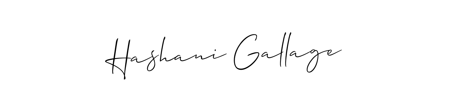 You should practise on your own different ways (Allison_Script) to write your name (Hashani Gallage) in signature. don't let someone else do it for you. Hashani Gallage signature style 2 images and pictures png