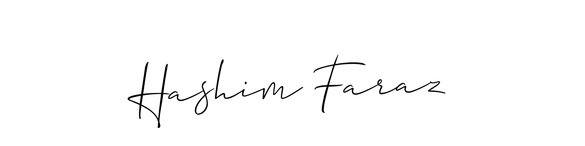 Also we have Hashim Faraz name is the best signature style. Create professional handwritten signature collection using Allison_Script autograph style. Hashim Faraz signature style 2 images and pictures png