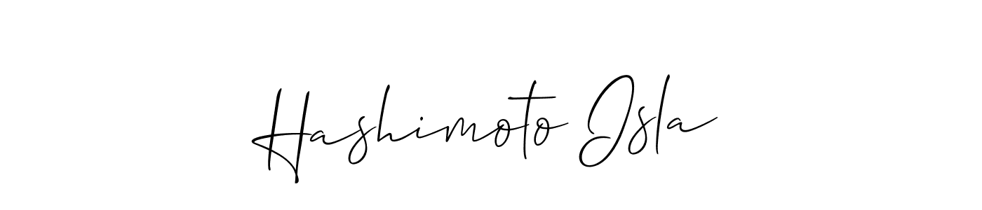 Best and Professional Signature Style for Hashimoto Isla. Allison_Script Best Signature Style Collection. Hashimoto Isla signature style 2 images and pictures png