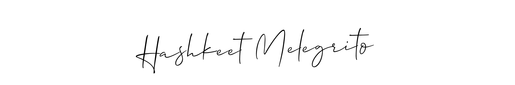 Create a beautiful signature design for name Hashkeet Melegrito. With this signature (Allison_Script) fonts, you can make a handwritten signature for free. Hashkeet Melegrito signature style 2 images and pictures png